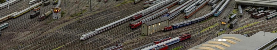 Miniature railroad layout with numerous trains and tracks in a model landscape representing Stuttgart., © Stuttgart-Marketing GmbH, Sarah Schmid Miniature railroad layout with numerous trains and tracks in a model landscape representing Stuttgart., © Stuttgart-Marketing GmbH, Sarah Schmid