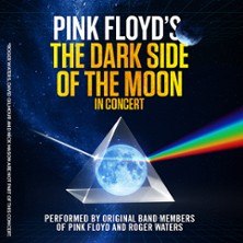 Poster mit Prisma und Regenbogen, Mond und Erde im Hintergrund. Text: Pink Floyd's The Dark Side of the Moon in Concert., &copy; links im Bild