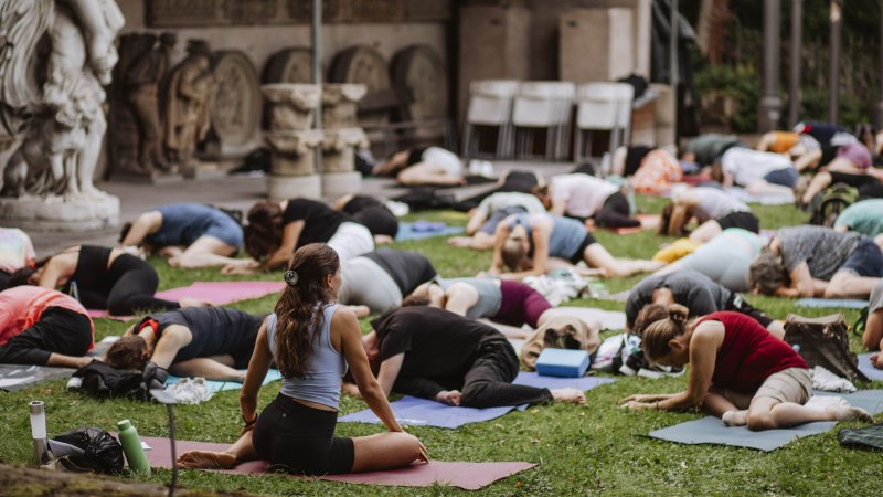 Yoga, Leise-Festival, &copy; St&auml;dtisches Lapidarium, Foto Celine Warta