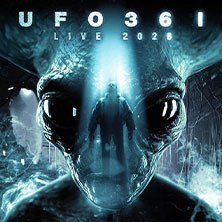 Ein Alien mit großen Augen und eine Person im Lichtstrahl. Oben steht 'UFO361 Live 2026'., © links im Bild Ein Alien mit großen Augen und eine Person im Lichtstrahl. Oben steht 'UFO361 Live 2026'., © links im Bild