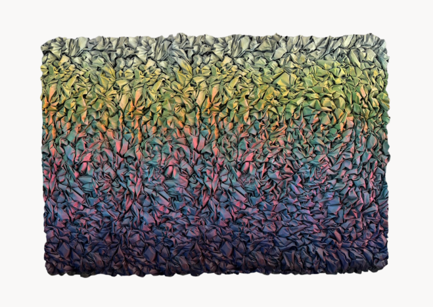 Marina WitteMann - Colours | 2025, Acryl, Zeitungen, Farbe, Fixiermittel, 140 x 198 x 11 cm, © Marina WitteMann