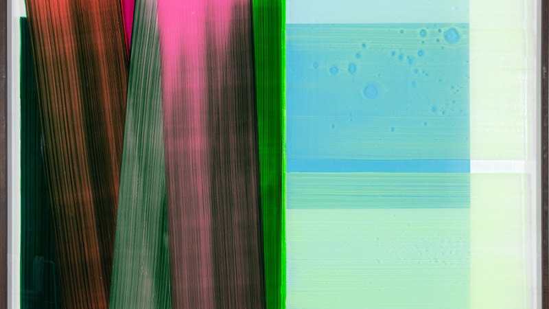 Julio Rondo’s "The Crossing", 2024, acrylic behind glass, acrylic and varnish on wood, wooden frame, 152 x 180 cm, © The artist and Galerie Elisabeth & Reinhard Hauff