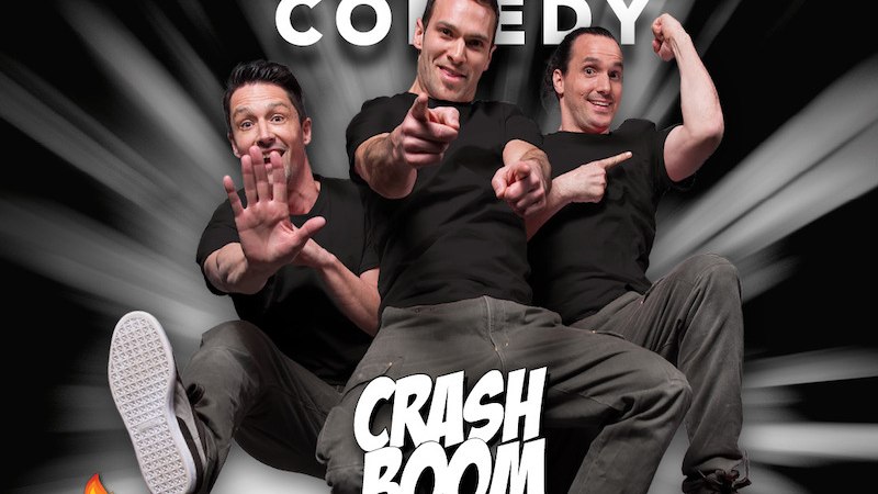 Drei Männer in schwarzen T-Shirts posieren dynamisch vor einem schwarz-weißen Hintergrund. Der Text 'Starbugs Comedy' und 'Crash Boom Bang' ist zu sehen., © Theaterhaus Stuttgart e.V. Drei Männer in schwarzen T-Shirts posieren dynamisch vor einem schwarz-weißen Hintergrund. Der Text 'Starbugs Comedy' und 'Crash Boom Bang' ist zu sehen., © Theaterhaus Stuttgart e.V.