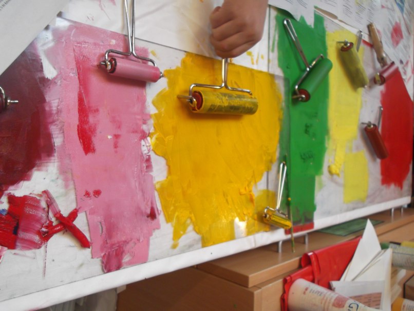 In der Druckwerkstatt wird es bunt., &copy; Buchkinder Stuttgart