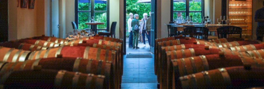 Barrique barrels in the vinotheque, &copy; Weingut W&ouml;hrwag