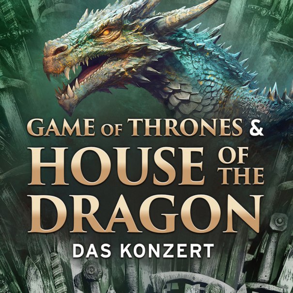Ein Drache über dem Schriftzug 'Game of Thrones & House of the Dragon: Das Konzert'. Ein Prozentzeichen in der Ecke deutet auf ein Angebot hin., © Highlight Concerts GmbH Ein Drache über dem Schriftzug 'Game of Thrones & House of the Dragon: Das Konzert'. Ein Prozentzeichen in der Ecke deutet auf ein Angebot hin., © Highlight Concerts GmbH