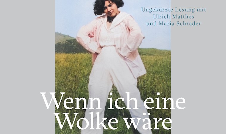 Hörbuch-Cover: Volker Weidermanns 'Wenn ich eine Wolke wäre' zeigt Mascha Kaléko auf einer Wiese. Ungekürzte Lesung mit Ulrich Matthes und Maria Schrader., © Literaturhaus Stuttgart