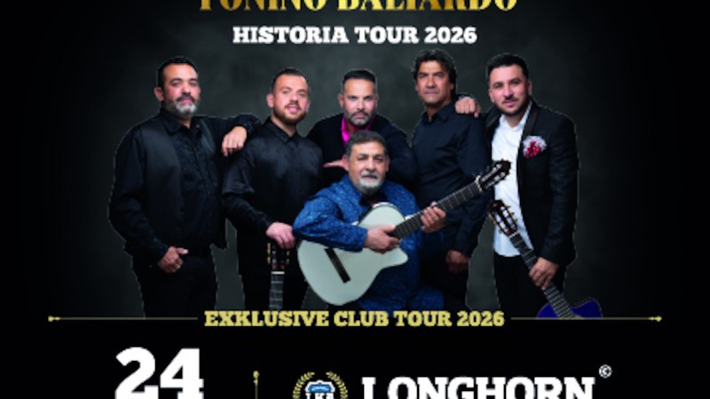 Poster der Gipsy Kings mit Tonino Baliardo für die Historia Tour 2026. Konzert am 24. Mai 2026 im Longhorn, Stuttgart., © ISOPA-records GmbH Poster der Gipsy Kings mit Tonino Baliardo für die Historia Tour 2026. Konzert am 24. Mai 2026 im Longhorn, Stuttgart., © ISOPA-records GmbH