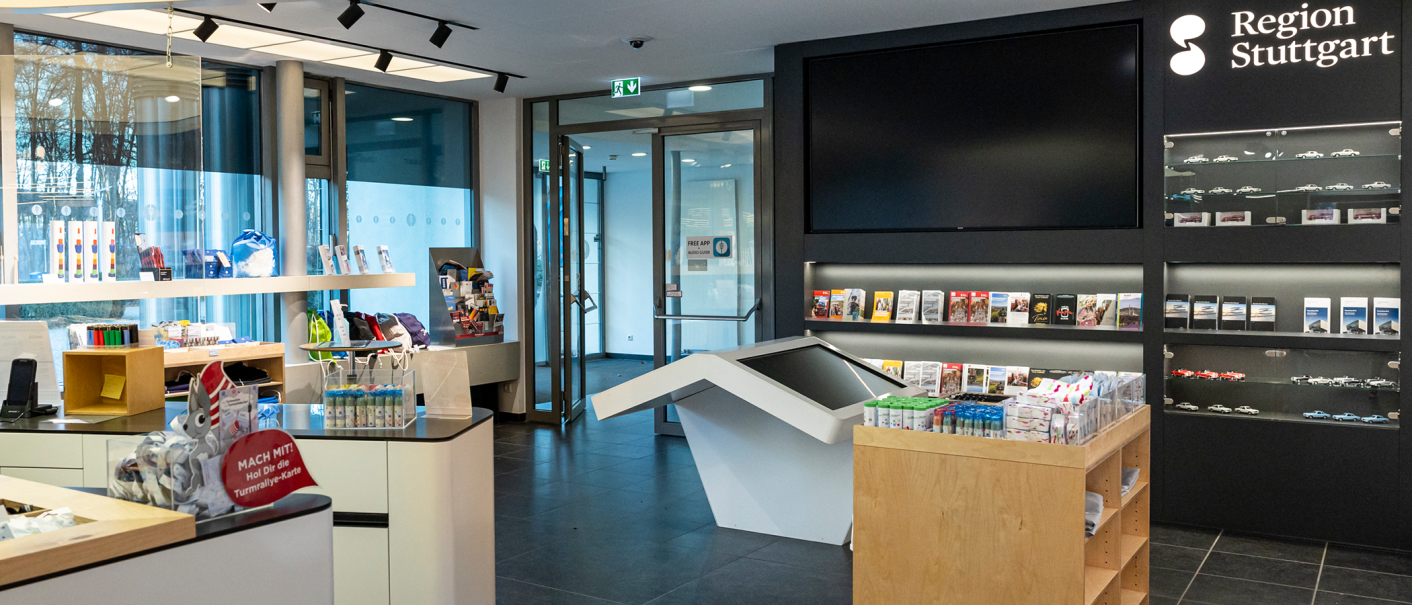 Tourist Info in the Stuttgart television tower, © Stuttgart-Marketing GmbH, Sarah Schmid Tourist Info in the Stuttgart television tower, © Stuttgart-Marketing GmbH, Sarah Schmid