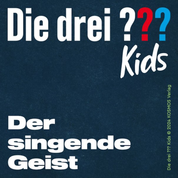 Buchcover von 'Die drei ??? Kids - Der singende Geist' mit blauem Hintergrund und wei&szlig;er Schrift., &copy; Theaterhaus Stuttgart e.V.