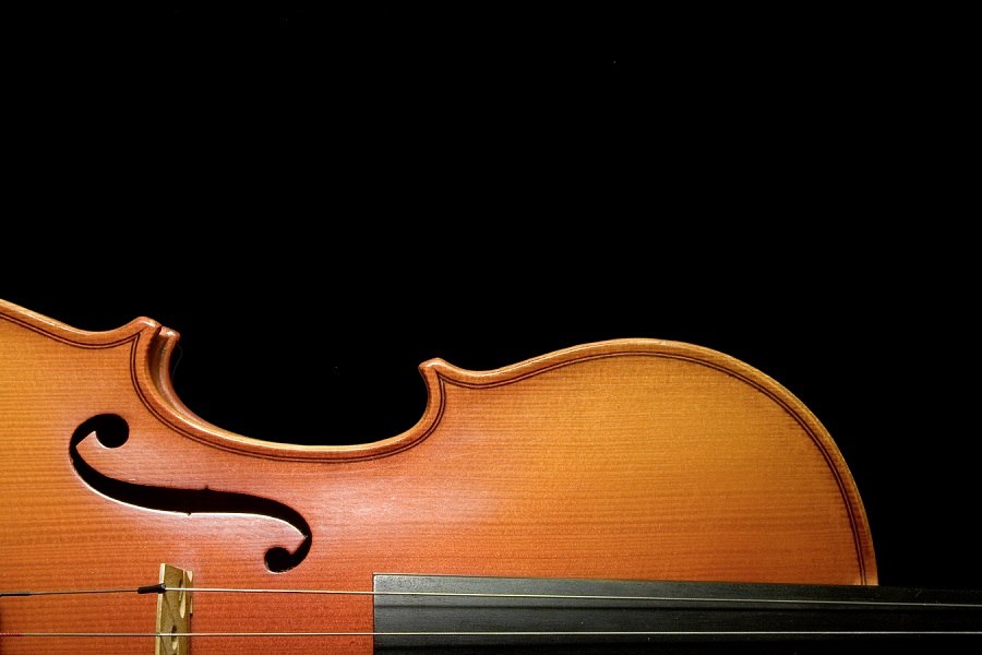 Violine vor schwarzem Hintergrund, © Christian Steeneck