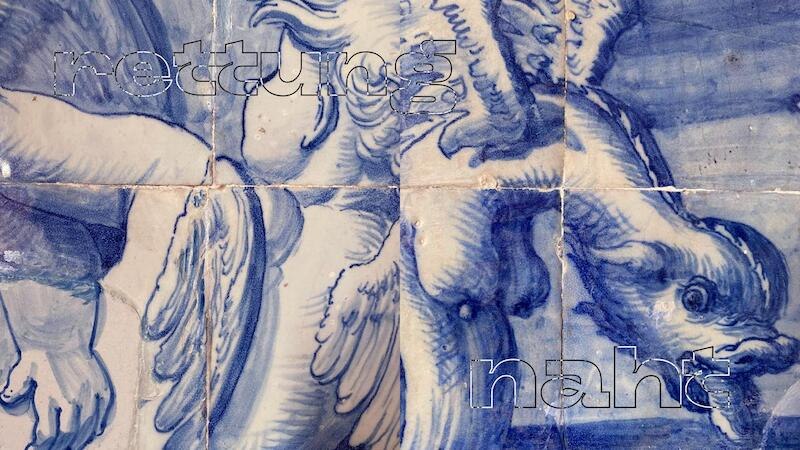 Blue tile art shows an angel and a bird in detailed depiction. The text 'Rescue at hand' is superimposed over it., &copy; Laura Oppenh&auml;user