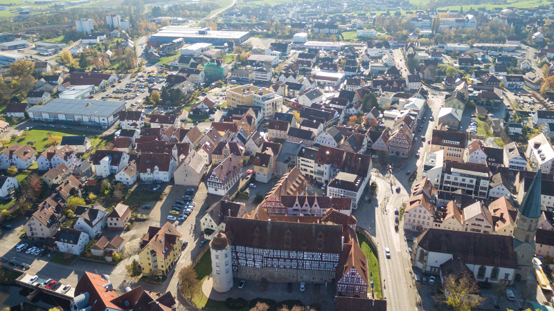 City of Gaildorf from above, © Stadt Gaildorf