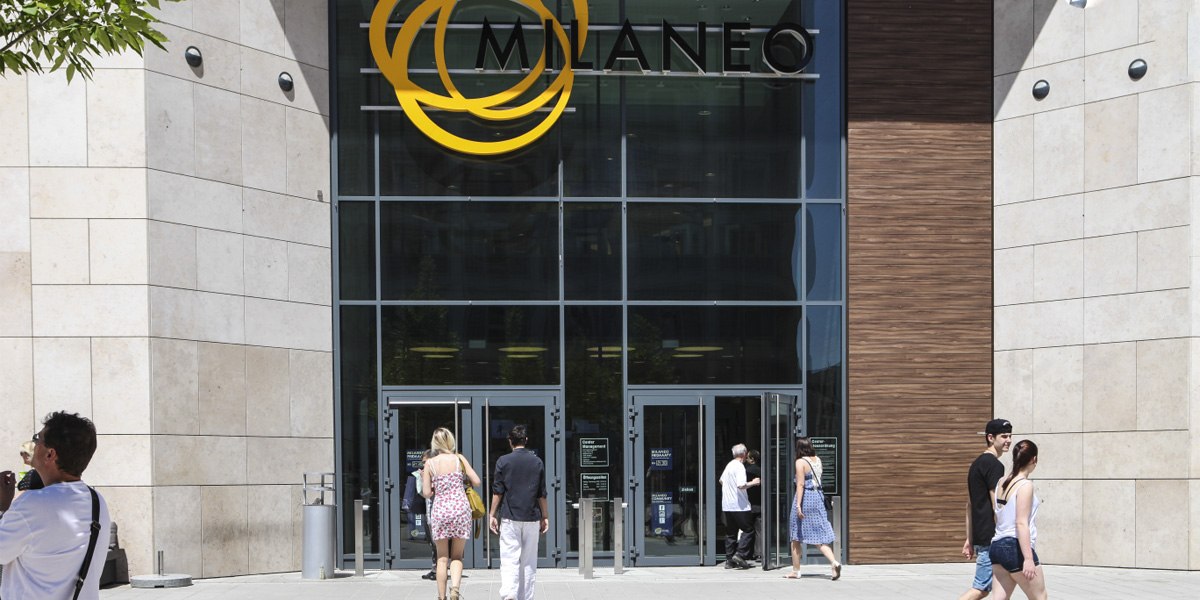 Eingang vom Mailänderplatz, © Milaneo Stuttgart - Ferjani Charni Photography Eingang vom Mailänderplatz, © Milaneo Stuttgart - Ferjani Charni Photography