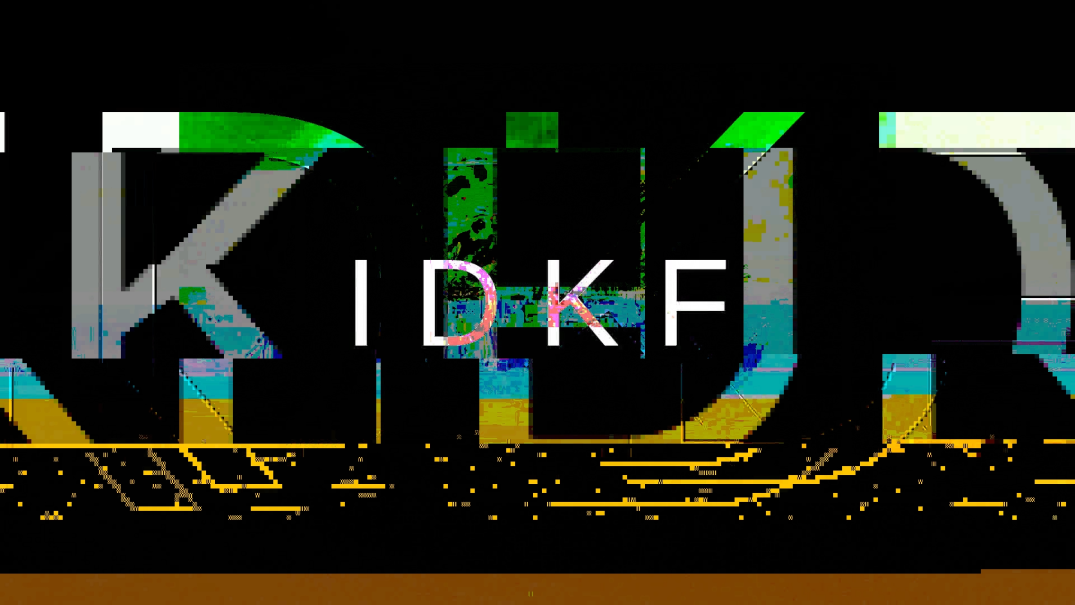 Glitch-Art mit den Buchstaben IDKF in bunten Farben auf schwarzem Hintergrund., © Internationales Digitalkunst Festival 2025 Glitch-Art mit den Buchstaben IDKF in bunten Farben auf schwarzem Hintergrund., © Internationales Digitalkunst Festival 2025