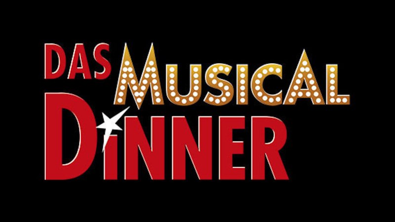 Logo von 'Das Musical Dinner' in roten und goldenen Buchstaben auf schwarzem Hintergrund, mit einem Stern als Akzent., © engesser marketing GmbH Logo von 'Das Musical Dinner' in roten und goldenen Buchstaben auf schwarzem Hintergrund, mit einem Stern als Akzent., © engesser marketing GmbH
