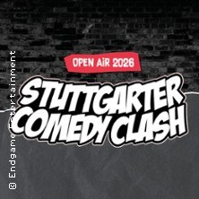 Logo des Stuttgarter Comedy Clash Open-Air 2026 vor einer Ziegelwand. Der Schriftzug ist in auffälligen Buchstaben gestaltet., © links im Bild Logo des Stuttgarter Comedy Clash Open-Air 2026 vor einer Ziegelwand. Der Schriftzug ist in auffälligen Buchstaben gestaltet., © links im Bild