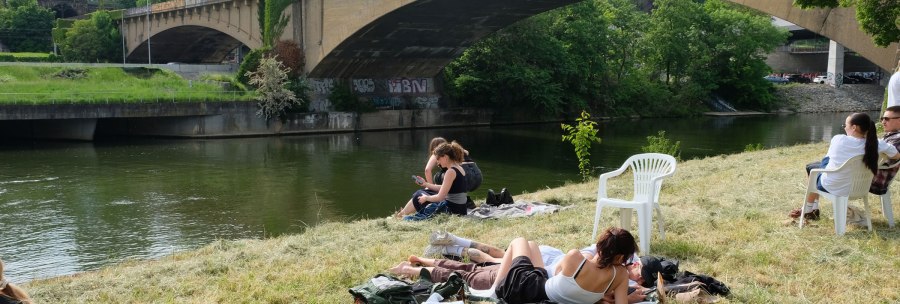 Neckarinsel sunbathing area, © Neckarinsel e. V. Neckarinsel sunbathing area, © Neckarinsel e. V.