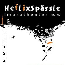 Logo des Heilix Spässle Improtheaters mit schwarzem Hintergrund und stilisierten Figuren., © links im Bild Logo des Heilix Spässle Improtheaters mit schwarzem Hintergrund und stilisierten Figuren., © links im Bild