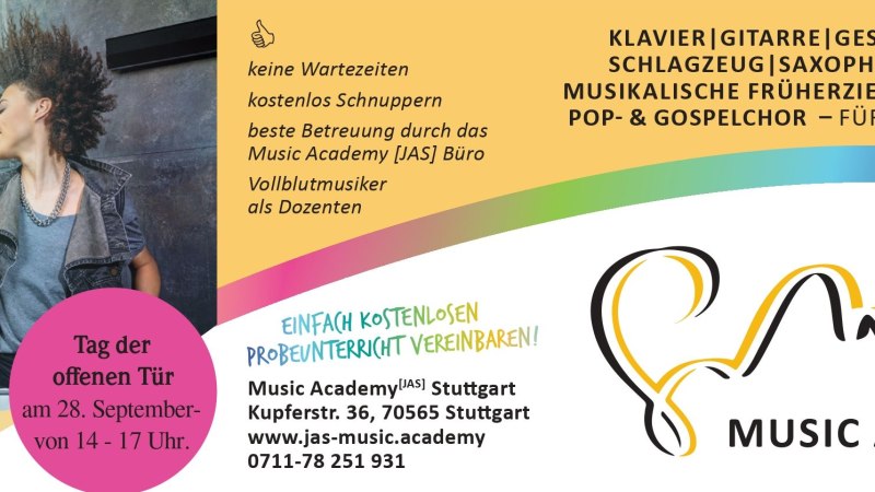 Flyer Tag der offenen Tür, © Junge Akademie Stuttgart GmbH