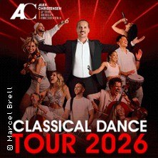 Poster der Classical Dance Tour 2026 mit Alex Christensen und dem Berlin Orchestra vor rotem Hintergrund., © links im Bild Poster der Classical Dance Tour 2026 mit Alex Christensen und dem Berlin Orchestra vor rotem Hintergrund., © links im Bild