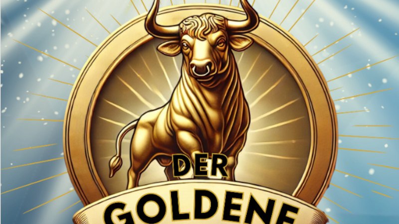 Logo des Live-Comedy-Wettbewerbs 'Der goldene Bulle' mit einem goldenen Stier und Schriftzug. Veranstaltet von Christoph Sonntag in Stuttgart., &copy; HOC Events