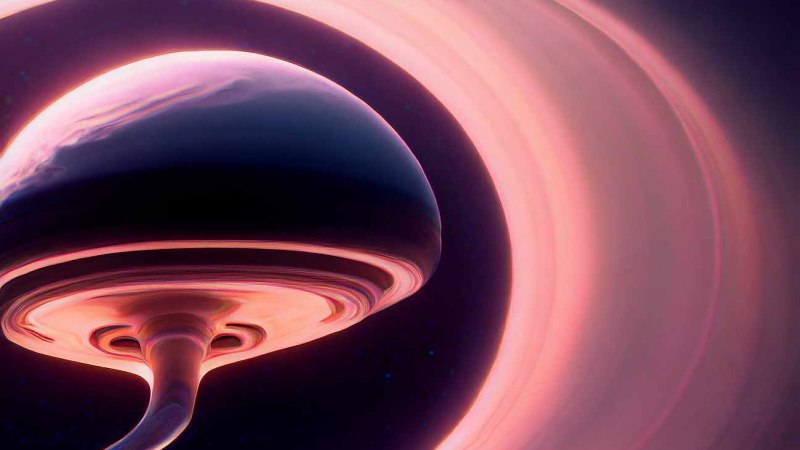 Abstrakte Darstellung eines Planeten mit Ringen und einem spiralf&ouml;rmigen Wirbel in der Mitte. Die Farben sind &uuml;berwiegend rosa und violett., &copy; Damaris Wurster