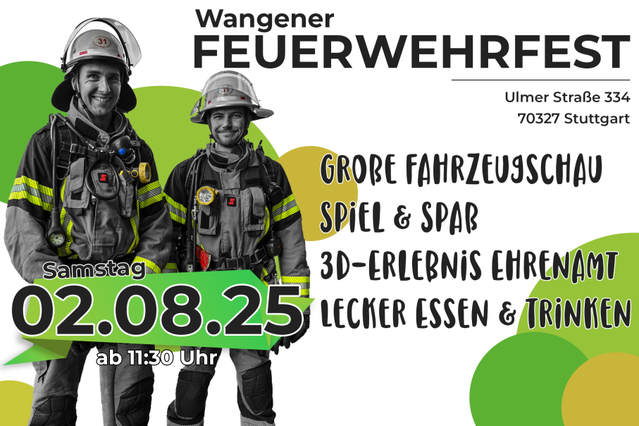 Werbeplakat - 1. Wangener Feuerwehrfest, © Freiw. Feuerwehr Stuttgart, Abt. Wangen