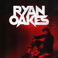 Poster for Ryan Oakes' European tour 2026. The background is red, with a seated person and large lettering of the name., &copy; see on the left