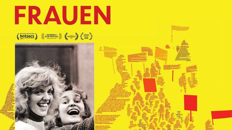 Filmplakat von 'Ein Tag ohne Frauen' mit zwei lachenden Frauen und Text in Rot auf gelbem Hintergrund. Der Film ist von Pamela Hogan und Hrafnhildur Gunnarsdóttir., © Kinothek Filmplakat von 'Ein Tag ohne Frauen' mit zwei lachenden Frauen und Text in Rot auf gelbem Hintergrund. Der Film ist von Pamela Hogan und Hrafnhildur Gunnarsdóttir., © Kinothek