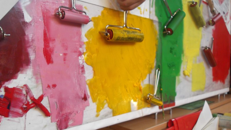 In der Druckwerkstatt wird es bunt., &copy; Buchkinder Stuttgart