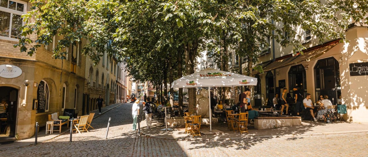 Bohnenviertel: Außengastro Brenner-/Weberstraße, © Stuttgart-Marketing GmbH, Sarah Schmid