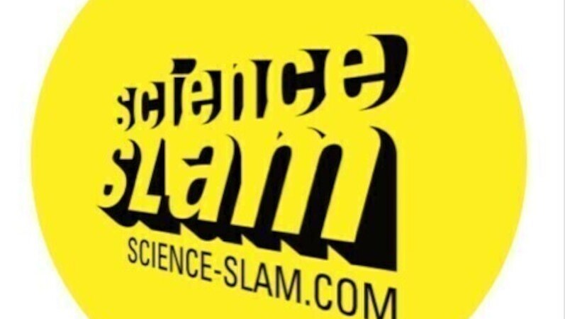 Gelbes Logo mit schwarzem Text 'science slam' und Website 'science-slam.com'. Rundes Design, moderner Schriftstil., © Theaterhaus Stuttgart e.V. Gelbes Logo mit schwarzem Text 'science slam' und Website 'science-slam.com'. Rundes Design, moderner Schriftstil., © Theaterhaus Stuttgart e.V.