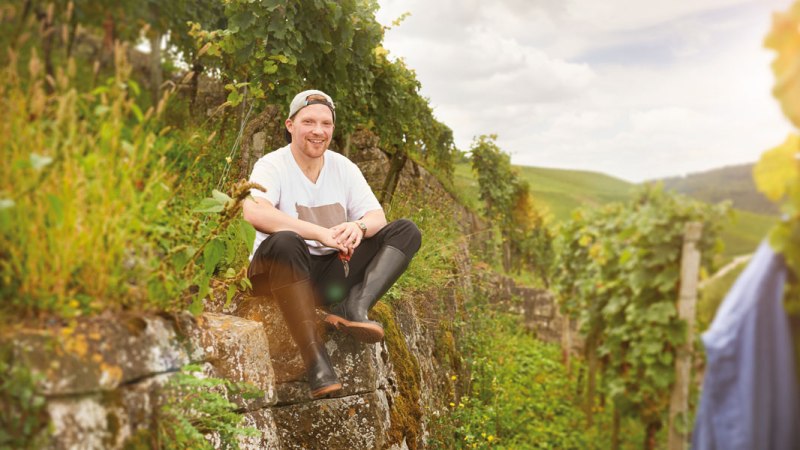 Moritz Haidle in the vineyards
