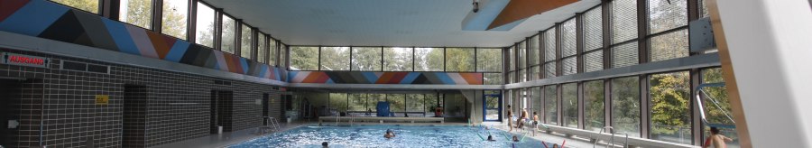 Swimming pool and diving platform in the Vaihingen indoor pool., &copy; Stuttgarter B&auml;der