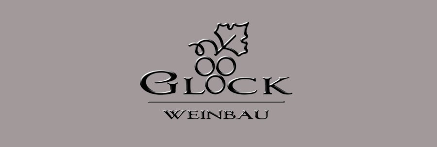 The Glock Winery logo features stylized grapes and a vine leaf above the words “Glock Weinbau” on a gray background., © Weinbau Glock und Sohn GbR The Glock Winery logo features stylized grapes and a vine leaf above the words “Glock Weinbau” on a gray background., © Weinbau Glock und Sohn GbR
