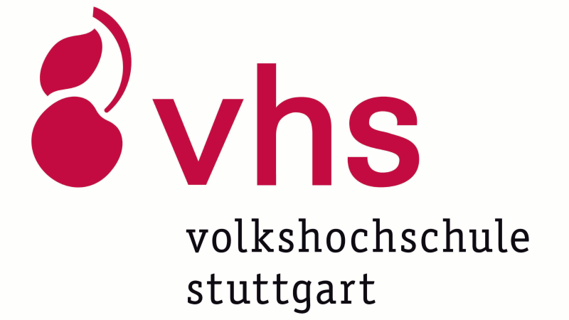 Das Logo der Volkshochschule Stuttgart zeigt ein rotes Symbol und den Schriftzug 'vhs volkshochschule stuttgart'., &copy; vhs stuttgart