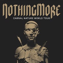 Cover der Carnal Nature World Tour von Nothing More. Eine futuristische Figur mit mechanischen Elementen ist abgebildet., © links im Bild