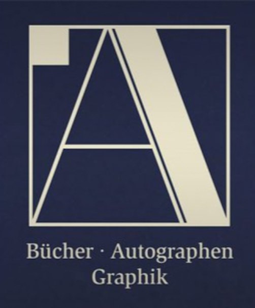 Ein stilisiertes Logo mit einem großen Buchstaben A in einem Quadrat. Darunter stehen die Worte Bücher, Autographen, Graphik., © Literaturhaus Stuttgart Ein stilisiertes Logo mit einem großen Buchstaben A in einem Quadrat. Darunter stehen die Worte Bücher, Autographen, Graphik., © Literaturhaus Stuttgart