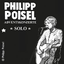 Illustration von Philipp Poisel mit Gitarre, Text: Philipp Poisel Adventskonzerte Solo., © links im Bild