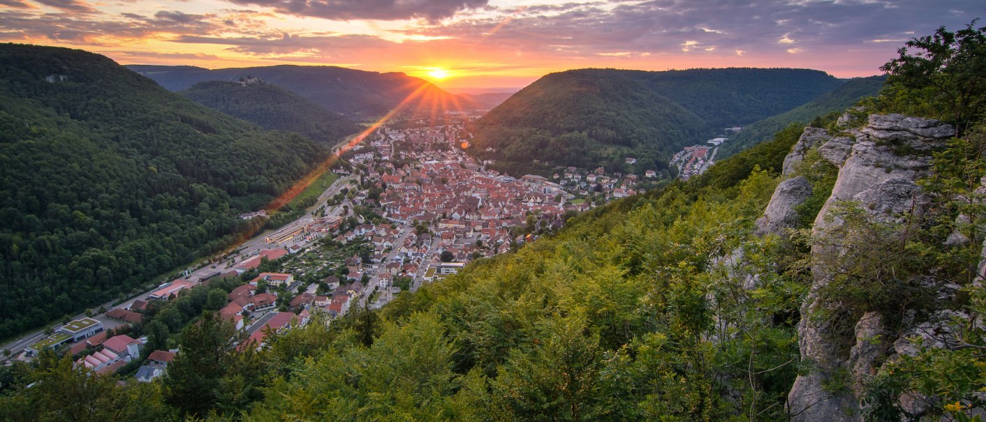 Sonnenuntergang Kunstmühlefels (c) Bad Urach Tourismus, Foto Claudio Sîrbu