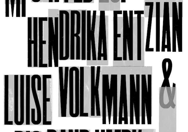 Plakat f&uuml;r ein Konzert am 4. Februar mit Hendrika Entzian, Luise Volkmann und der Big Band HMDK. Gro&szlig;formatige, schwarze Schrift auf grauem Hintergrund., &copy; Staatliche Hochschule f&uuml;r Musik und Darstellende Kunst