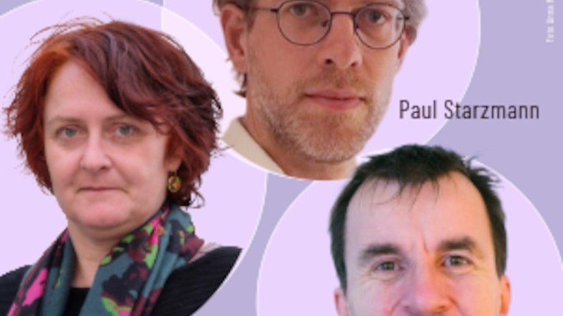 Porträt von Anna Hunger, Dietrich Krauß und Paul Starzmann vor lila Hintergrund. Die Namen sind neben den Personen abgebildet., © Renitenztheater Stuttgart e.V. Porträt von Anna Hunger, Dietrich Krauß und Paul Starzmann vor lila Hintergrund. Die Namen sind neben den Personen abgebildet., © Renitenztheater Stuttgart e.V.