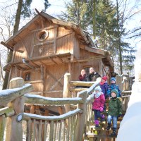 Tree house Ahornwipfel with snow, © Tripsdrill Natur-Resort GmbH Tree house Ahornwipfel with snow, © Tripsdrill Natur-Resort GmbH