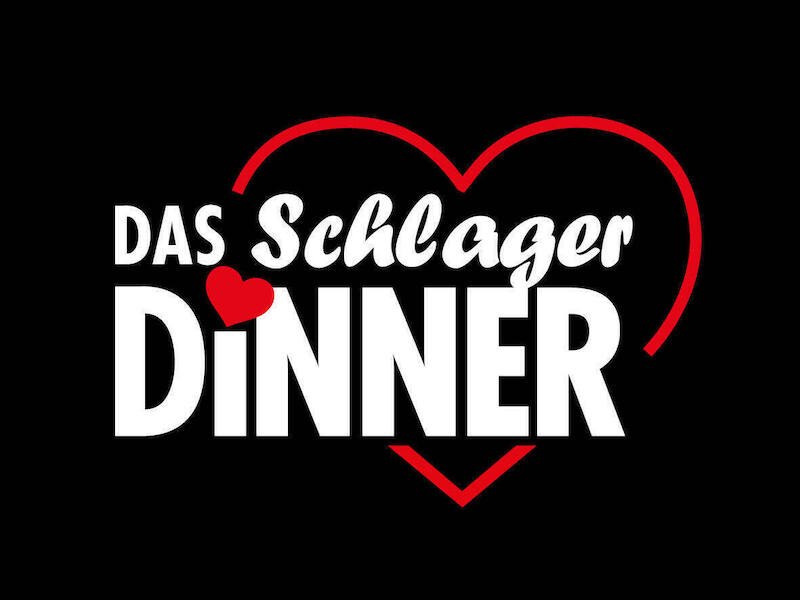 Logo mit dem Text 'Das Schlager Dinner' in Weiß und Rot, umrahmt von einem roten Herz auf schwarzem Hintergrund., © engesser marketing GmbH Logo mit dem Text 'Das Schlager Dinner' in Weiß und Rot, umrahmt von einem roten Herz auf schwarzem Hintergrund., © engesser marketing GmbH