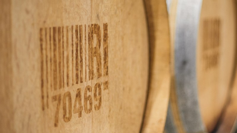 Close-up of wine barrels in a wine cellar. The number "70469" is clearly visible on one of the barrels., © 70469R! Fabian Rajtschan Close-up of wine barrels in a wine cellar. The number "70469" is clearly visible on one of the barrels., © 70469R! Fabian Rajtschan