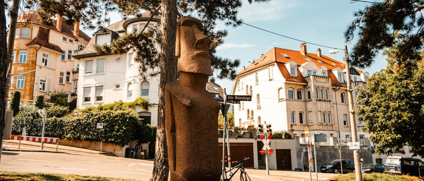 Moai Statue am Santiago-de-Chile-Platz, &copy; Stuttgart-Marketing GmbH, Sarah Schmid