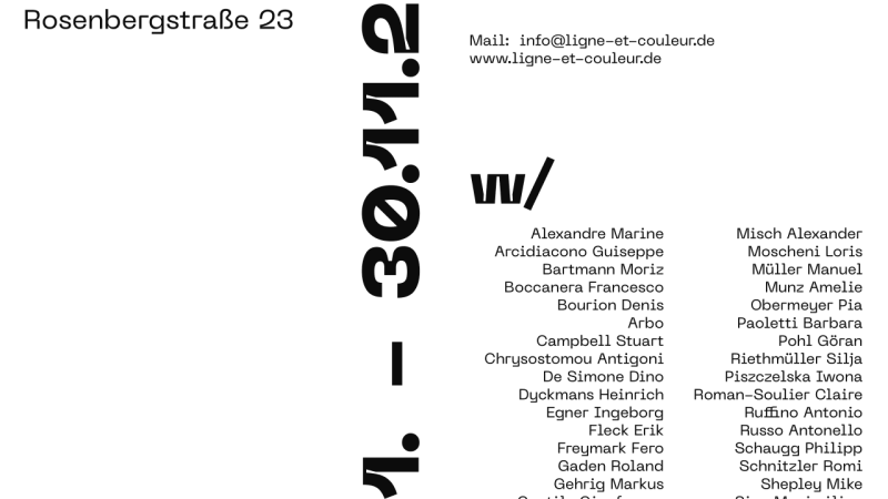 Plakat für 'irrwege', eine internationale Kunstausstellung im Kulturbunker Rosenbergstraße 23, Stuttgart. Öffnungszeiten und Künstlernamen sind angegeben., © Ligne et Couleur Stuttgart