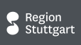 Logo der Region Stuttgart mit einem stilisierten Symbol links und dem Schriftzug 'Region Stuttgart' in Weiß auf grauem Hintergrund., © SMG