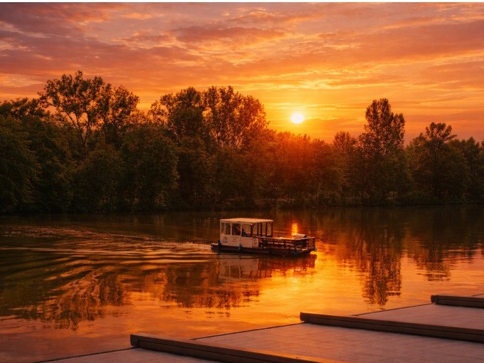 Afterwork- oder Sundowner Rundfahrten mit dem Floßboot, © Cool-Tours StattReisen Afterwork- oder Sundowner Rundfahrten mit dem Floßboot, © Cool-Tours StattReisen